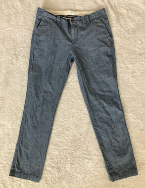 GAP Pants Trousers Girlfriend Chino Womens Light Indigo Blue Chambray Capsule 4